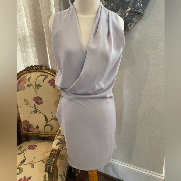 ALL Saints Deni Gray Polyester Side Zip Knee Length Dress Size 0 - Picture 2 of 7